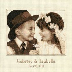 wedding cross stitch sampler image