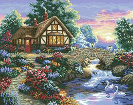 Purple Moonlight  Cross Stitch Pattern • Ugly Duckling House