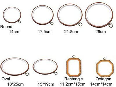 variety of cross stitch hoops